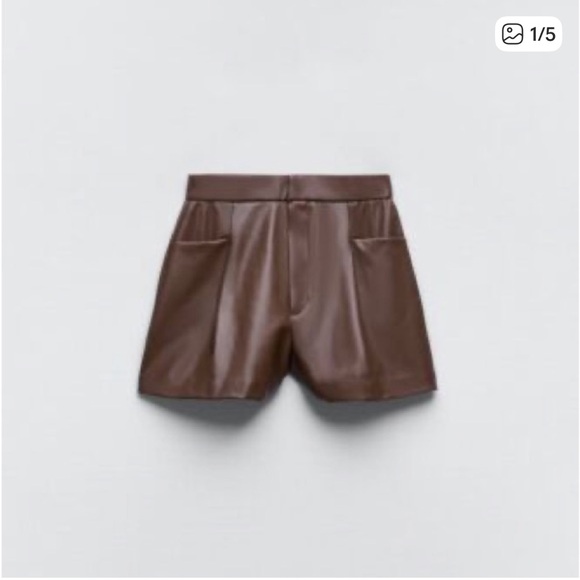 Zara Pants - Zara Taupe Leather Shorts